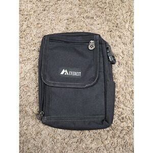 Everest Sports Black Canvas Crossbody Bag With Shoulder Strap